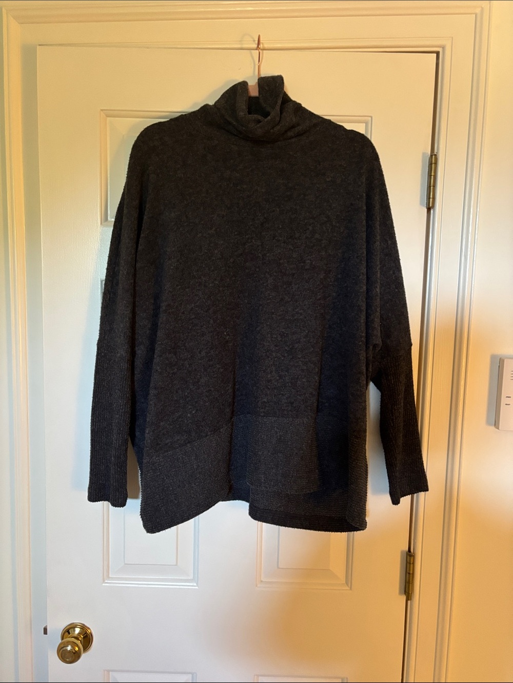 Zenana Outfitters Dark Charcoal Turtleneck Pullover